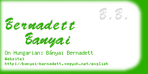 bernadett banyai business card